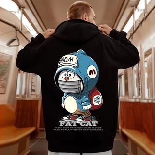 🔥áo hoodie nam áo khoác cổ đứng🔥form rộng big size tới 90kg Thời trang nam Mỹ Doraemon in hoạt hình Thương Thời Trang Mùa Thu Cho Nam