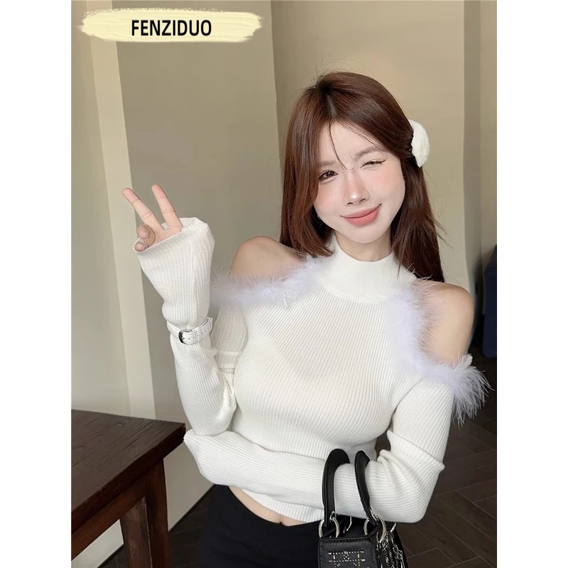 FENGZIDUO Áo Len áo khoác cardigan Fashion Dễ thương Fashion Cute WMY23A10U2 44Z231101