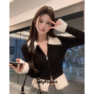 Salty&Sweet store Áo Len áo khoác cardigan hàn quốc Fashion Stylish phổ biến WMY23B0QQJ 47Z231121