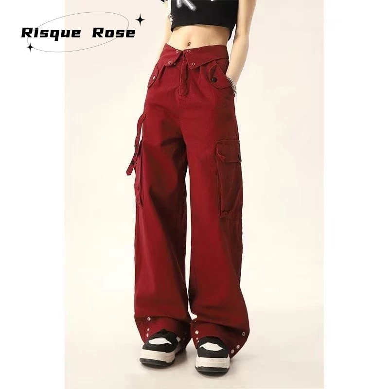 Risque Rose quần ống rộng Quần Túi Hộp High-quality unique Thông thường cozy A20M0A3 48Z231130