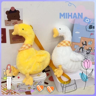 Mihan1 Túi Đeo Chéo Hình Chú Vịt Hoạt Hình Cỡ Lớn Bằng Lông Nhung Dễ Thương Xinh Xắn