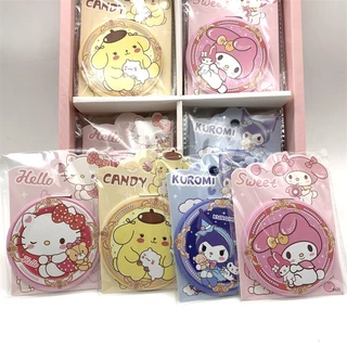 SANRIO Gương Trang Điểm mini Hình Tròn Họa Tiết Hoạt Hình Xinh Xắn