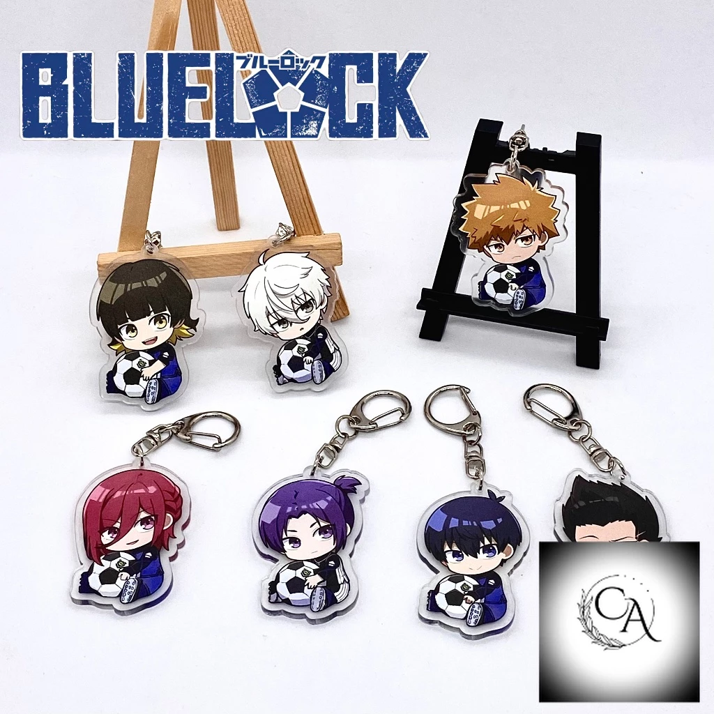 Móc khóa anime Blue Lock nhựa Acrylic hai mặt, in hình các nhân vật dễ thương