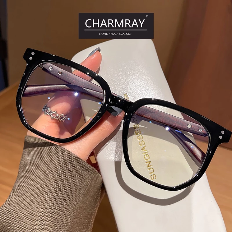 Charmray Kính Mắt Chống Ánh Sáng Xanh Nam Nữ Họa Tiết Vẫn Gỗ Độc Đáo Chất Liệu Nhựa TR90 Cực Nhẹ Màu Sắc Thời Trang