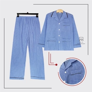 Đồ Bộ Nam Pijama dài tay Cao Cấp CAMAVINGA Thích Hợp Với Nam Trung Niên Chất Liệu Vải Cotton Thoáng Mát