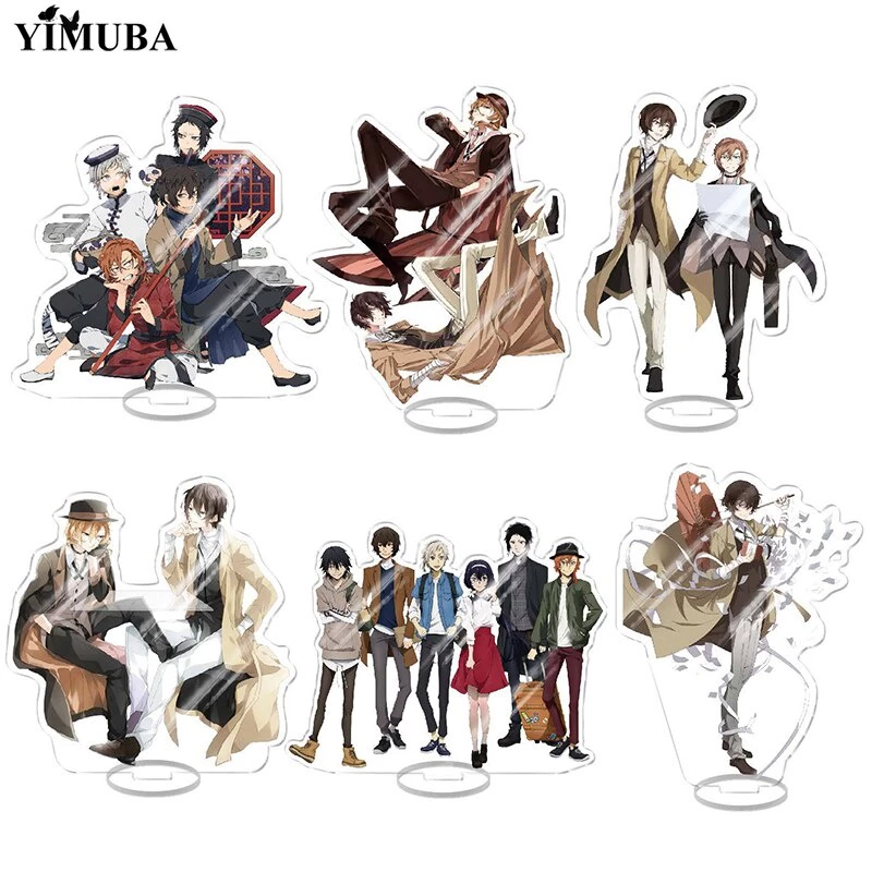 Mô hình Standee Bungo Stray Dogs Dazai Osamu Nakahara Chuuya để bàn tượng nhựa acrylic trong suốt 2 mặt rõ nét