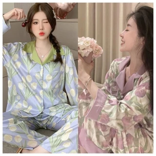 Bộ Đồ Ngủ Pijama Vải Lụa satin plus size m-5xl