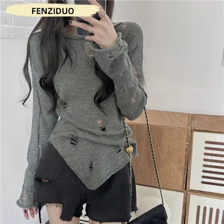 FENGZIDUO Áo Len croptop áo tingoan áo nữ kiểu 2023 New Style A29J2FR 34Z230821