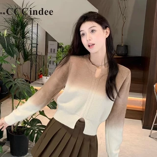 Cccindee Áo cardigan Tay Dài Cổ Chữ v Màu Trơn Thời Trang 2024 Cho Nữ