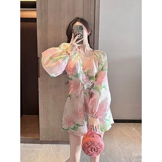 French Style High-Grade Wear Suit Women's Summer Small Sized Man's Wear a Set of Floral Shorts Two-Piece Suit