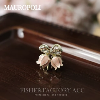 Mauropoli [Sẵn sàng] Đầu công chúa Mini hoa Tulip màu hồng cao cấp Bangs Kẹp nhỏ Phụ kiện tóc Nữ nhỏ Phong cách mới