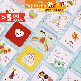 Thiệp chúc mừng mini dễ thương nhiều mẫu kèm bao thư ngoài