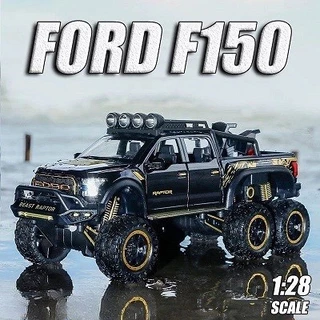 ( Siêu rẻ ) Mô hình xe bán tải Ford F-150 Beast Raptor 6X6 vỏ sắt ô tô đồ chơi tĩnh F150 Offroad oto