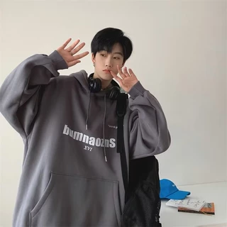 🔥8XL áo hoodie nam áo khoác cổ đứng🔥form rộng big size tới 120kg Nhung Mềm Dáng Rộng Tay Dài In Chữ bum Phong Cách Mỹ Thời Trang Cho Nam Sinh