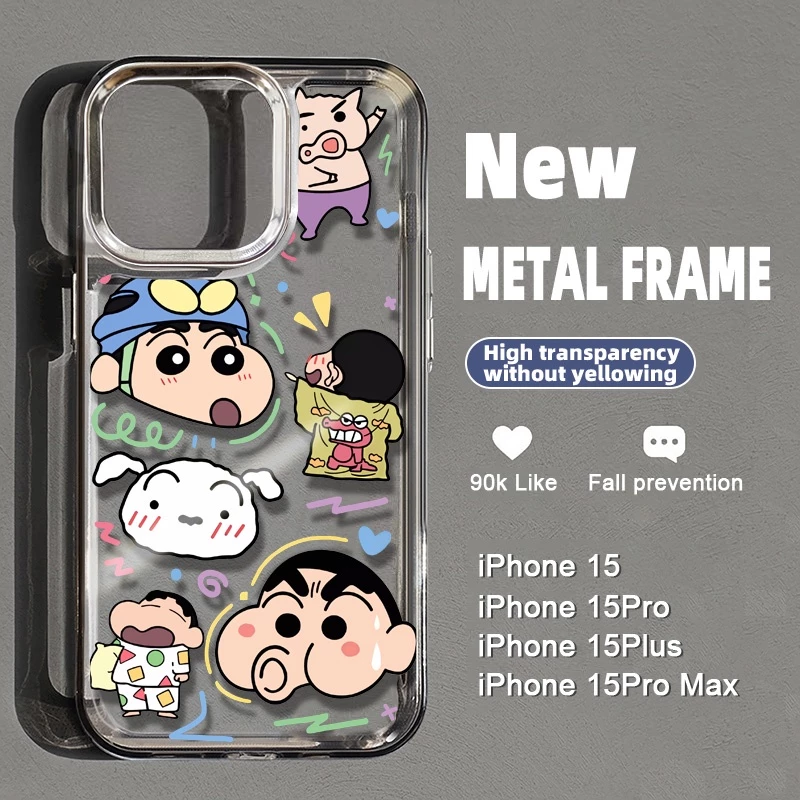 Ốp lưng cho iPhone15 14 13 12 11 Pro Max SE 2020 X XR XS 8 7 ip Plus Phim hoạt hình vui nhộn dễ thương Crayon Xiaoxin Anime Vỏ điện thoại silicon mềm chống sốc