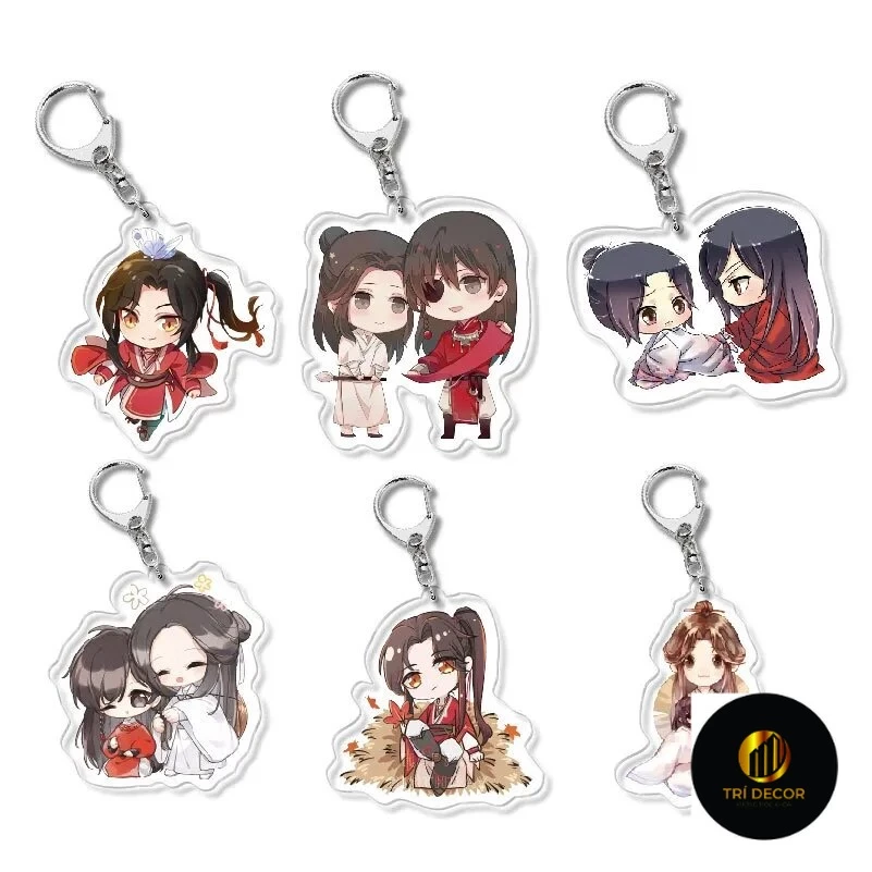 Móc khóa Chibi Manhua Thiên quan tứ phúc cp CHính Hoa Thành Tạ Liên Phụ kiện trang trí túi xách Balo