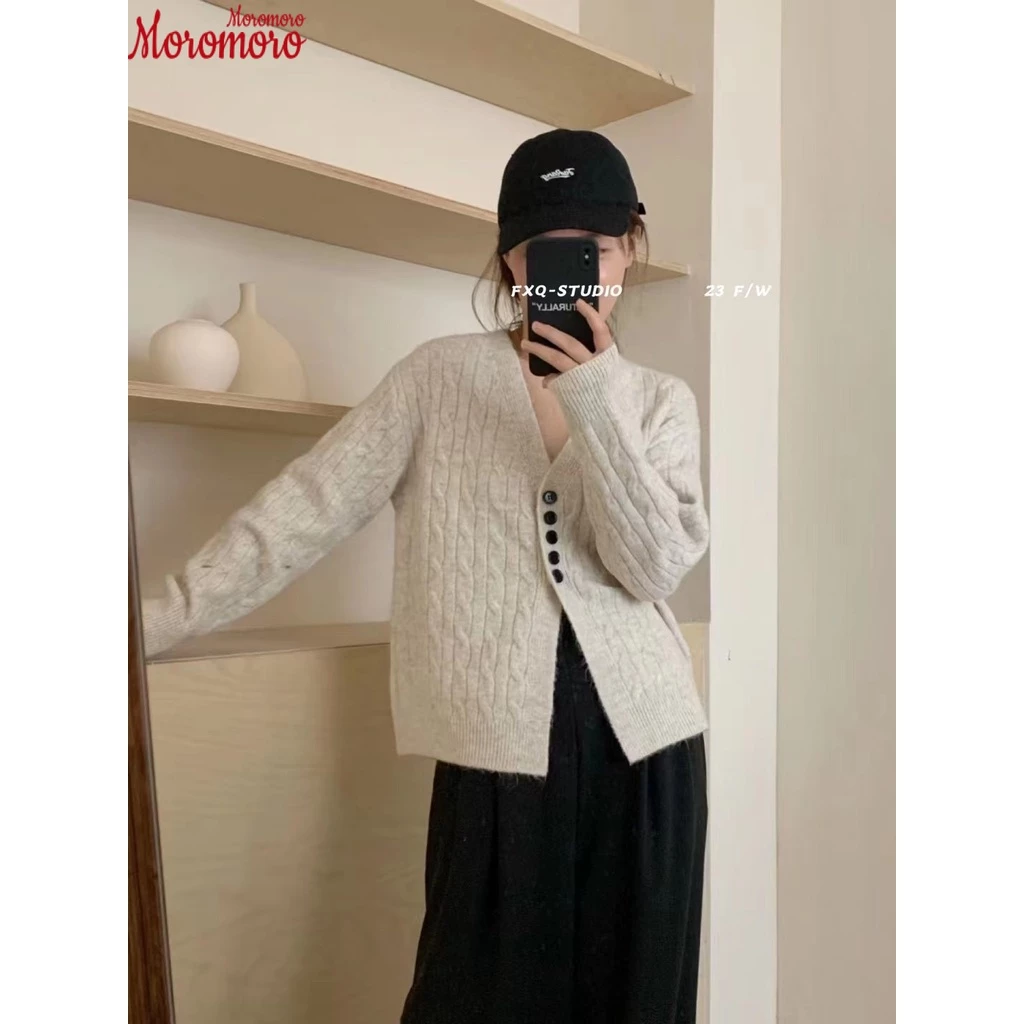 MAIFUWEI Áo Len áo khoác cardigan xu hướng Đơn giản Cute Phong cách WMY23A0T77 43Z231025