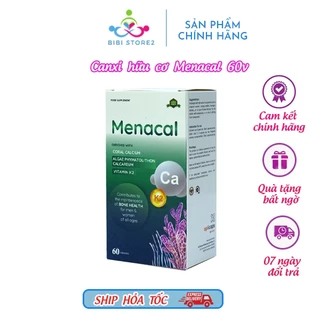 Menacal, Canxi bà bầu, Vitamin d3k2, DHA, Giúp bổ sung các loại vitamin, canxi từ tảo biển cho bà bầu ( hộp 60 viên )