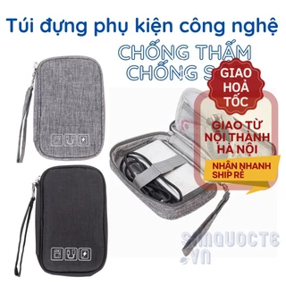 Túi đựng pin dự phòng, cáp sạc, phụ kiện công nghệ đi du lịch chống sốc chống thấm có quai cầm tay