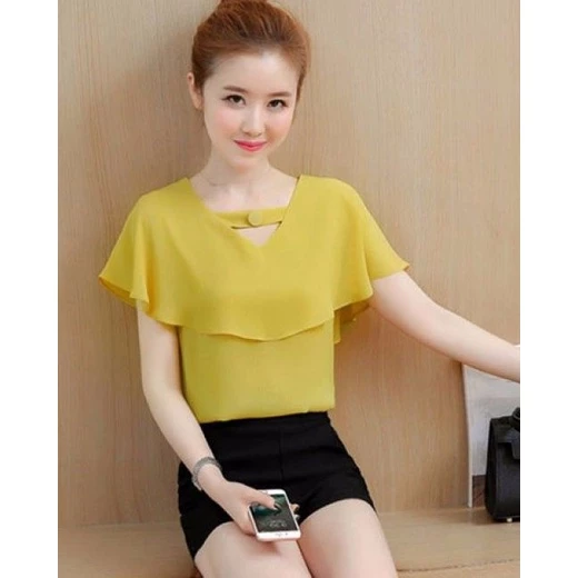 Áo kiểu nữ thời trang che khuyết điểm thời trang Taman màu sắc tươi mới chất liệu thoáng mát AP0076