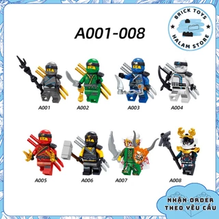 [Có sẵn] Đồ chơi lắp ráp minifigures Ninjago season 8 A001-008 Kai Cole Zane Jay - Lắp ghép xếp hình nhân vật Ninja