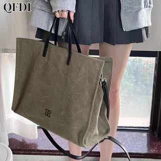 QFDI Túi Xách Đeo Chéo Bằng Vải canvas Sức Chứa Lớn Phong Cách Mới Cho Nữ