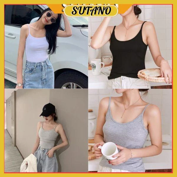 [XẢ KHO] Áo 2 dây cao cấp  A50 SUTAN0-Áo hai dây nữ bản to chất liệu cotton mền mịn co giãn áo 3 lỗ hot hè 2023