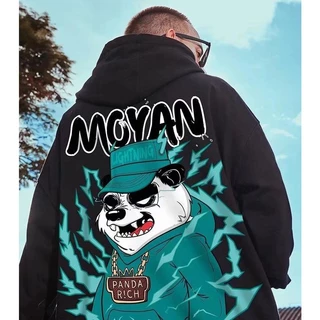 M-8XL[ có size 30 kg_120 kg ]áo khoác nam hoodie Cotton Nhung Mềm Dáng Rộng Tay Dài In Hình Gấu Đen Phong Cách Đường Phố Mỹ Cho Thanh Thiếu Niên