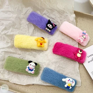 Kawaii Sanrio Plush Bb Clip Kuromi Cinnamoroll Pochacco Vuông Kẹp Tóc Ngọt Ngào Đa Năng Dễ Thương Kẹp Bên Nổ Kẹp Tóc Phụ Kiện Quà Tặng Sinh Nhật CHÚNG TÔI