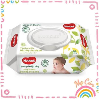 Khăn ướt Huggies 64 tờ không mùi / 72 tờ bơ hạt mỡ