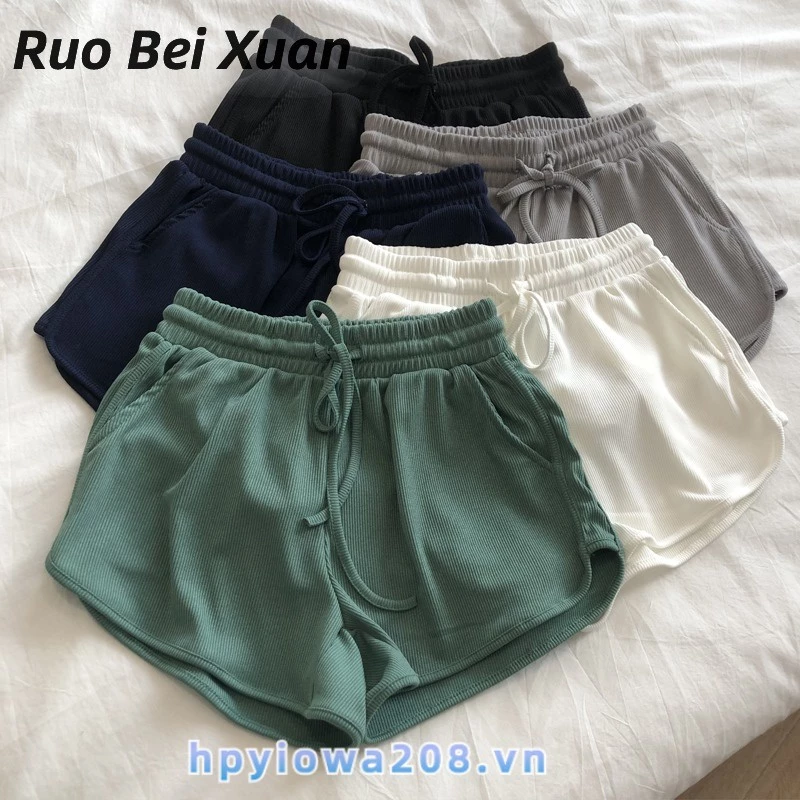 Quần Short Thể Thao Ống Rộng Lưng Thun Phong Cách Hàn Quốc Thời Trang Mùa Hè Cho Nữ