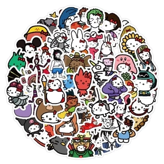 Set 100 Miếng Dán Nhân Vật Anime Trang Trí Mũ Bảo Hiểm / Xe Đạp