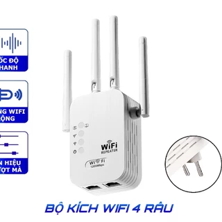 Kích Sóng Wifi 4 Râu Ăng Ten Phát Xuyên Tường Chuẩn N Tốc Độ 300mbps  Kiêm Router Kích Wifi Siêu Mạnh -dc5054