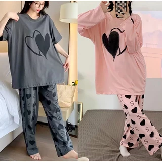 Bộ Đồ Ngủ Tay Dài Dáng Rộng plus size Thời Trang Xuân Thu Cho Nữ 300 Phút