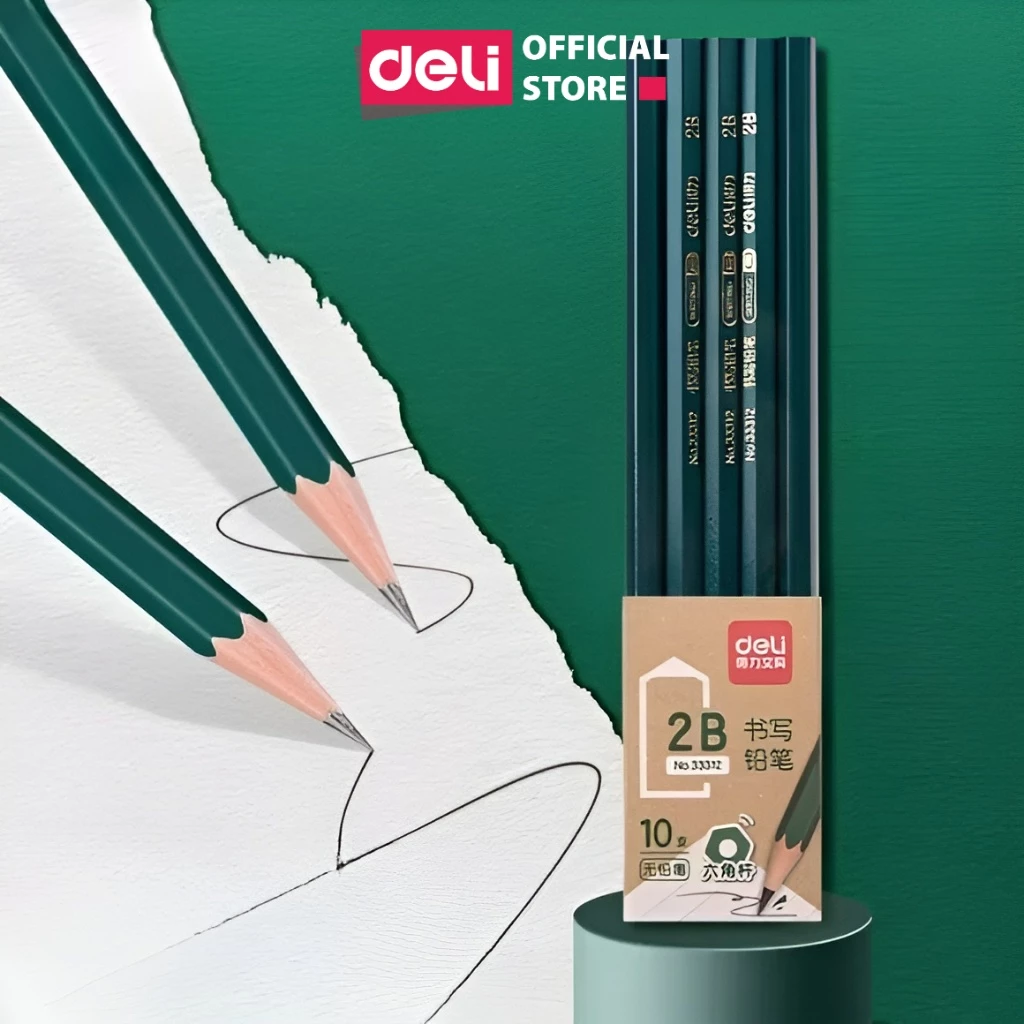 [MUA 3 GIẢM 30%] Combo 5 Bút Chì Gỗ HB/2B Lục Giác Deli Dễ Tẩy Xóa Vẽ Mỹ Thuật Tập Viết Tô Trắc Nghiệm Học Sinh