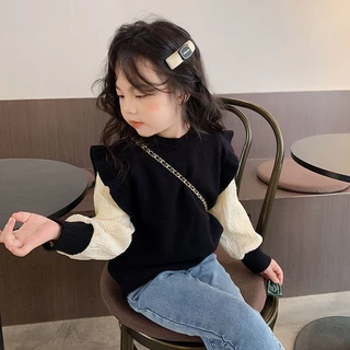 Áo sweater Dệt Kim Phong Cách Hàn Quốc Thời Trang Xuân Thu Mới Cho Bé Gái