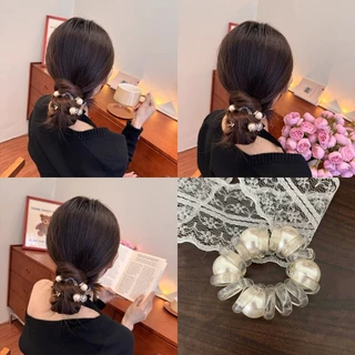 cột tóc dây buộc tóc scrunchies đồ cột tóc buộc tóc dây cột tóc scrunchies dây buộc tóc  Thời Trang Dây Buộc Tóc Đính Ngọc Trai Cỡ Lớn Siêu Bền Cho Nữ