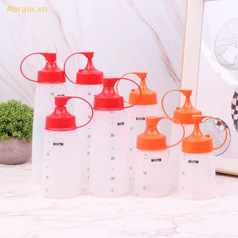 {aorain} 1 Bình Đựng Nước Sốt Miệng Nhỏ Bằng Nhựa Có Thang Đo Dùng Trong Nhà Bếp {home}