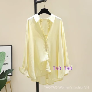 [Hàng Có Sẵn] Áo Sơ Mi cotton Tay Dài Dáng Rộng Mỏng Nhẹ Chống Nắng Phong Cách Hàn Quốc