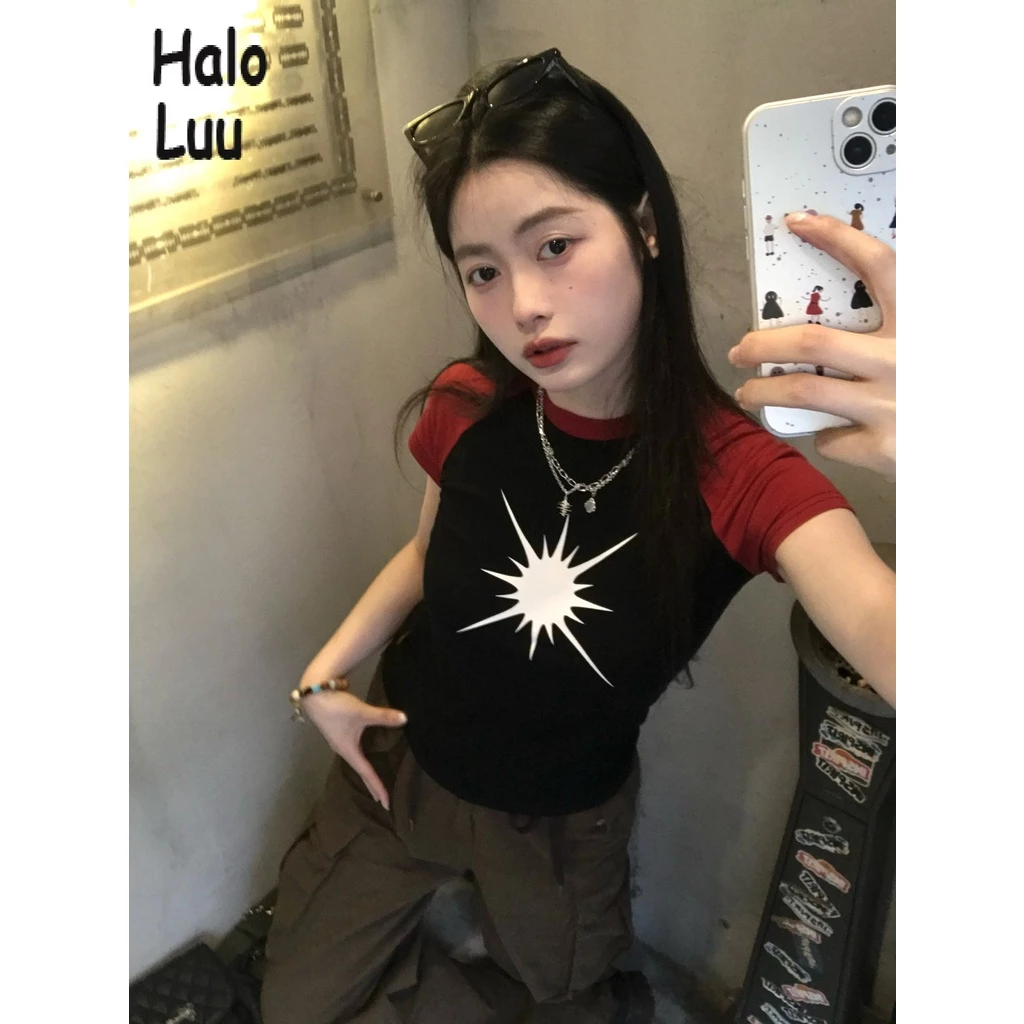 Halo  Luu áo phông áo thun nữ croptop baby tee Đơn giản Casual INS Trendy WMY2393G4X 43Z231025