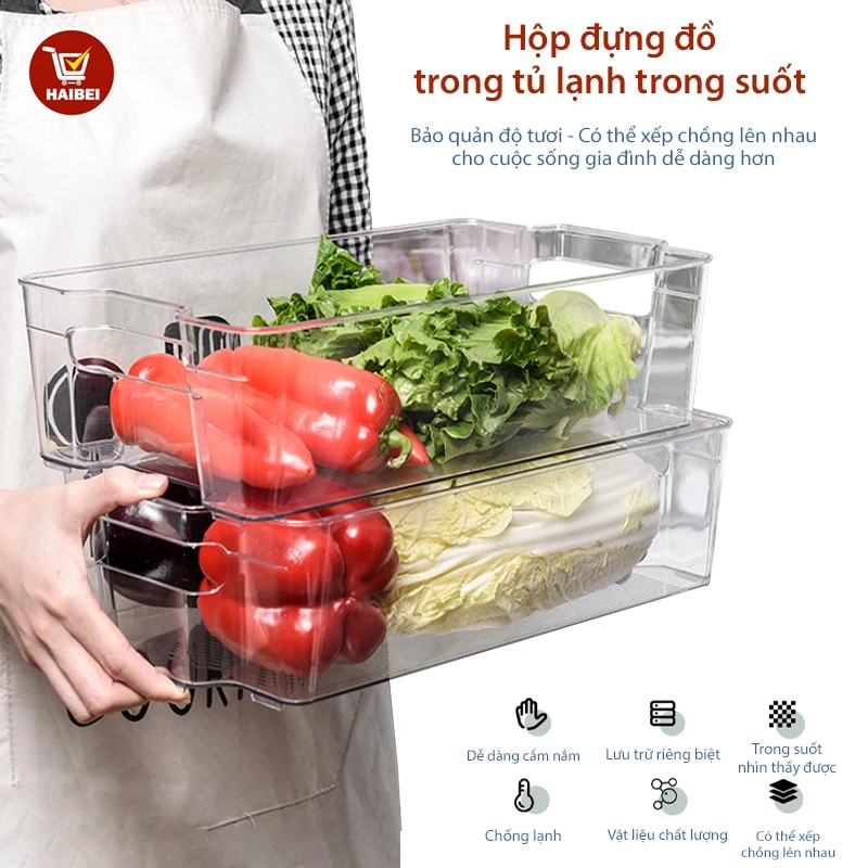 Hộp bảo quản thực phẩm,Hộp đựng tủ lạnh,hộp đựng đồ nhà bếp ,Hộp nhựa xếp chồng lên nhau, khay đựng tủ lạnh, hộp
