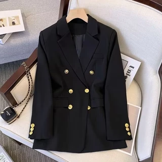 Đen Áo Khoác blazer Nhỏ Nhắn Phong Cách retro Thời Trang Xuân Thu 2023 Cao Cấp