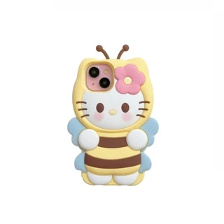 Sanrio Ốp Điện Thoại Hình Mèo hello kitty Và Ong Cho iphone 15 pro max 12 13 14