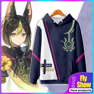 Áo Khoác Hoodie Chui Đầu Hóa Trang Anime Genshin Va Chạm Tighnari Harajuku Đường Phố Harajuku Y2K Cho Nam Và Nữ