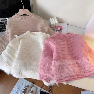 Áo sweater Chui Đầu Màu Trơn Phong Cách Hàn Quốc Thời Trang Mới 2023 Dành Cho Bé Gái