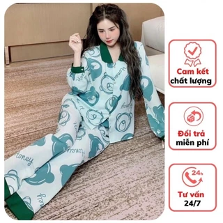 Đồ Bộ Ngủ Nữ Pyjama Tay Dài Quần Dài Set Bộ Mặc Nhà Chất Mát Co Giãn Nhẹ Hàng Siêu Rẻ Tại Xưởng MunLive