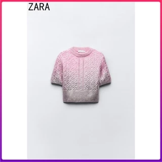 Zara Áo Dệt Kim Cổ Tròn Thời Trang Cá Tính Trẻ Trung 4331136