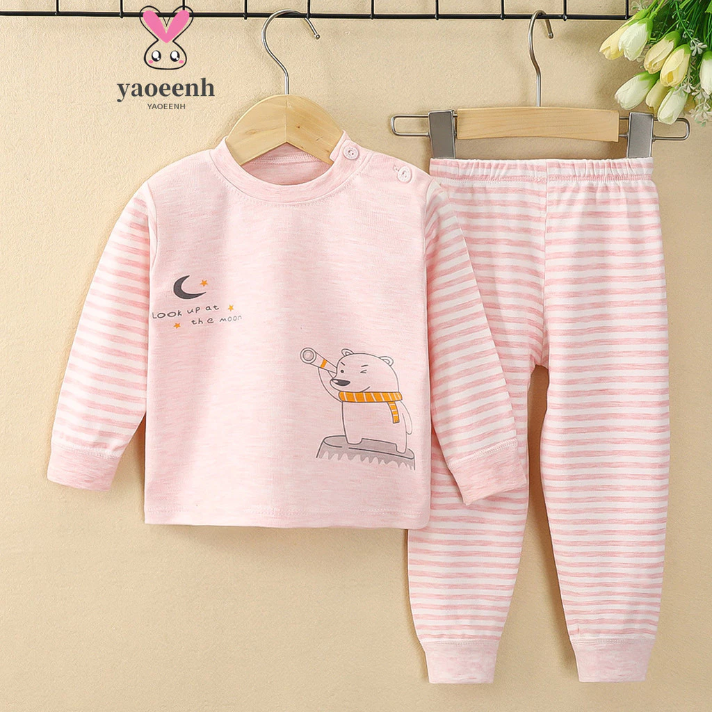 80-120CM Thu Đông Trẻ Em Màu Quần Lót Cotton Nhỏ Vừa Nam Nữ Quần Áo Mùa Thu Quần Dài Quần Áo Nhà Hàng Sẵn Có Vận Chuyển Nhanh