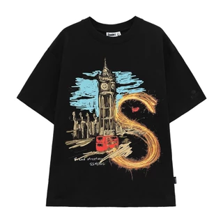 Áo Thun  Big Ben Tee -  Đen Cotton Nam Nữ Unisex Tay Lỡ Oversize Local Brand