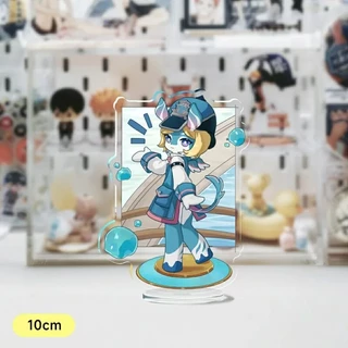 Mô hình Standee Genshin Impact Merusea Vilage Fontaine Marechaussee Aeval Keisha Phụ kiện trang trí để bàn góc học tập